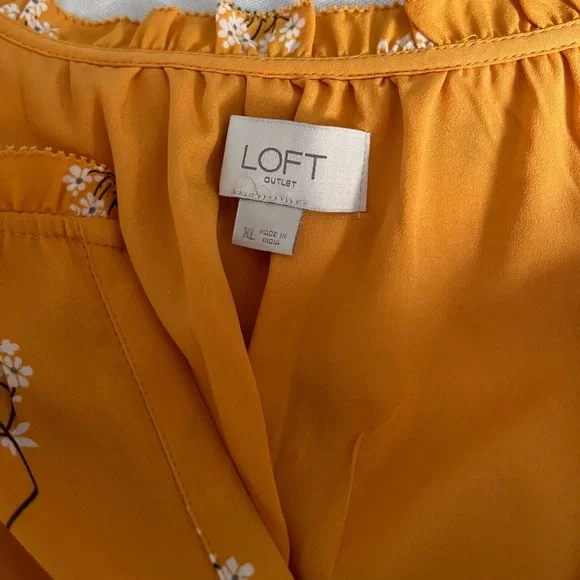 Mustard Yellow Floral Ruffle Sleeve Drawstring Waist Mini Dress XL - Picture 7 of 9